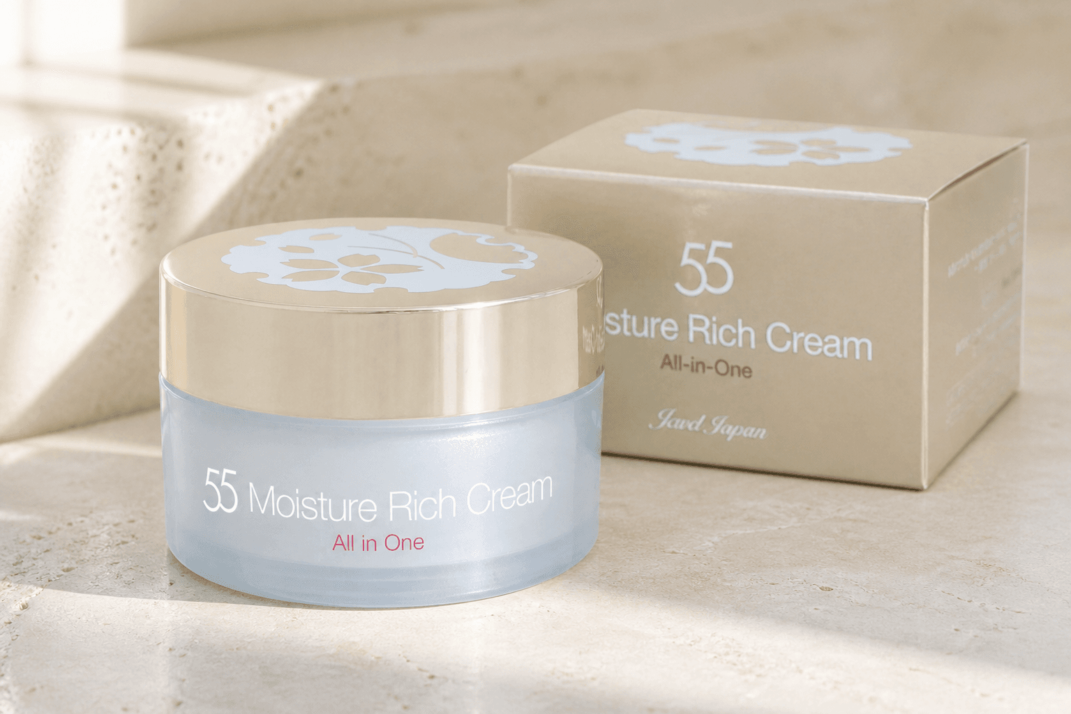 55 モイスチャーリッチクリームと化粧箱